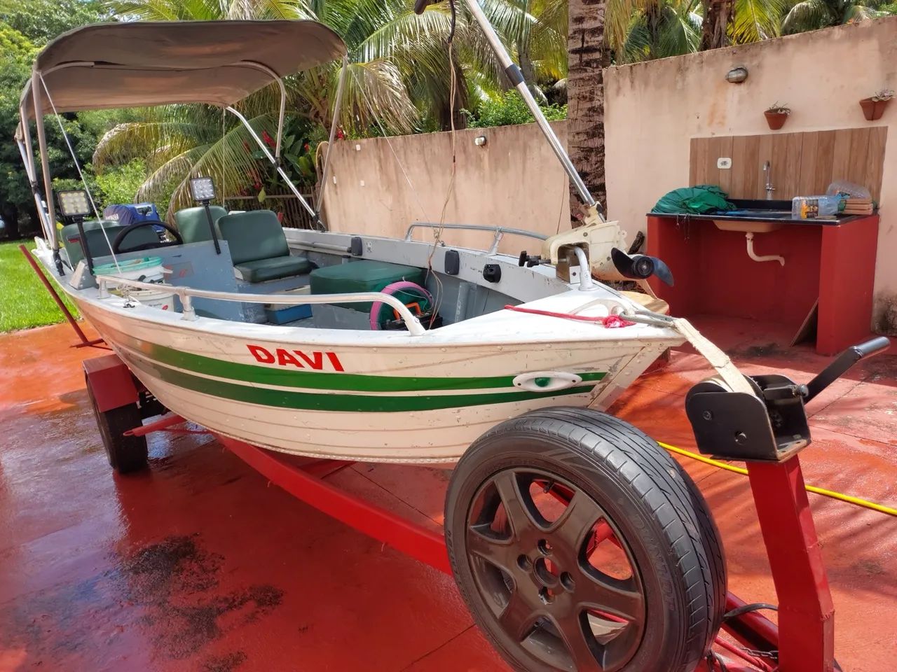 Lancha Alumínio Motor 40 Yamaha completa - Foto 8