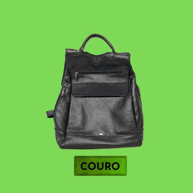 mochila em couro preto roder couros