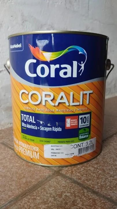 Galão de Tinta Coral Esmalte Acetinado Cinza Médio de 3,6 L  - Foto 2