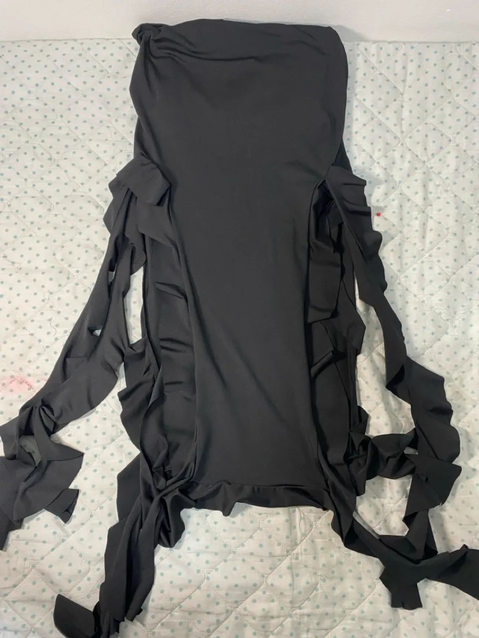 Vestido preto tomara que caia com babados - Foto 3