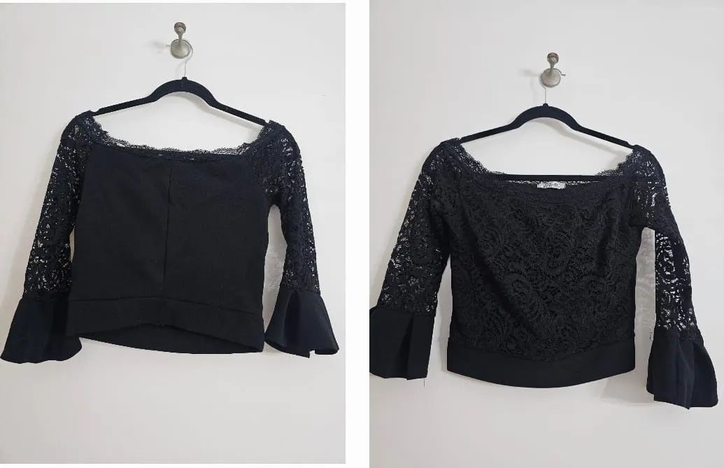Blusa de renda preta 