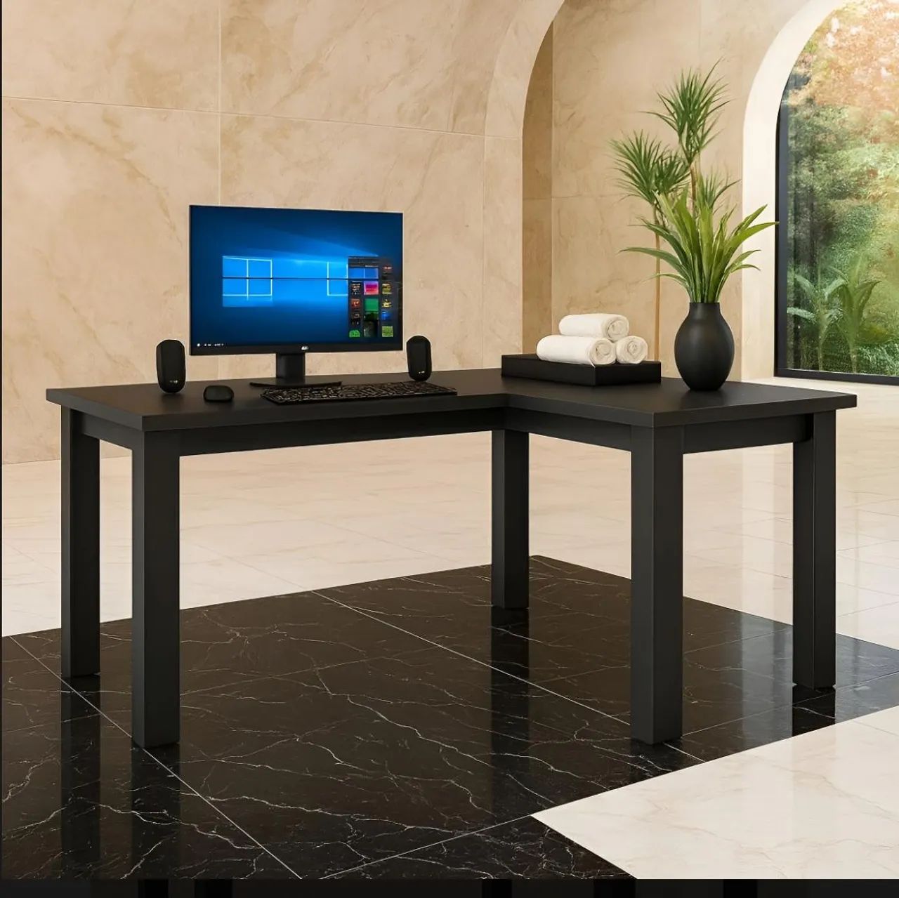 Mesa de estudo preta 64220693576450120