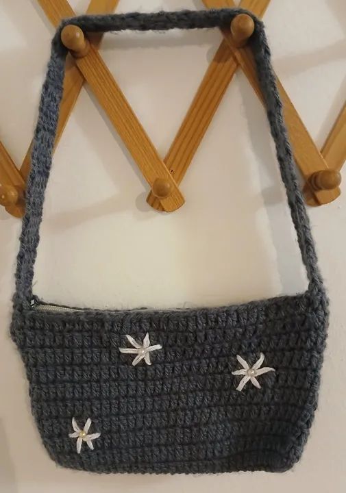 Bolsa de ombro crochê tricô - Foto 2