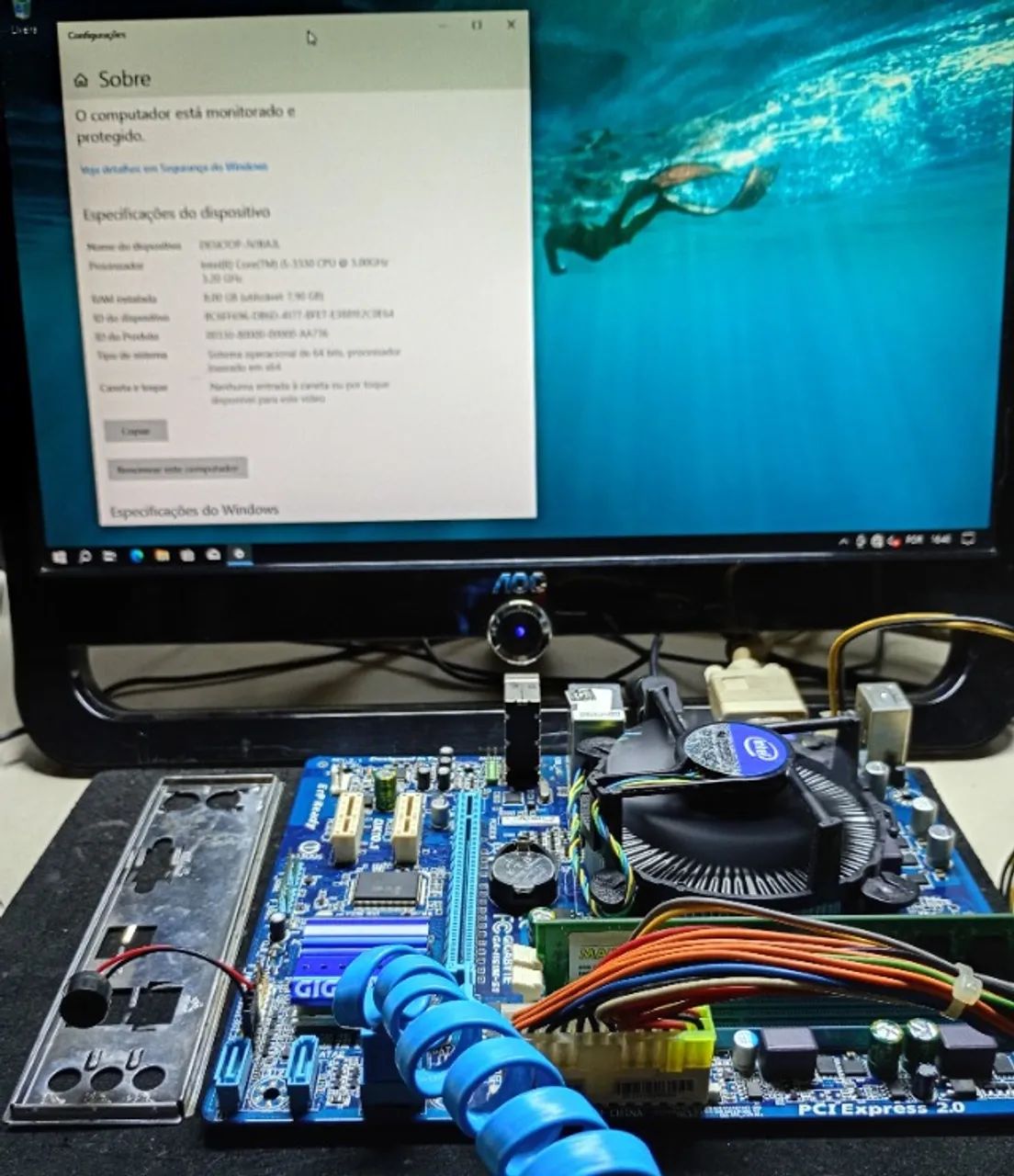 Placa Mãe GIGABYTE GA-H61M-S1 CORE I5 - Foto 3