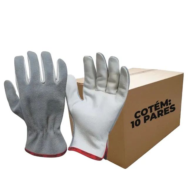 Kit 10 Pares Luva de Vaqueta Mista 7Cm Plasticor - Foto 4