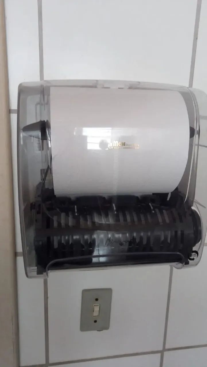 Toalheiro Dispensador Papel Toalha Bobina 200m Auto Corte Transparente Super Promoção  - Foto 4