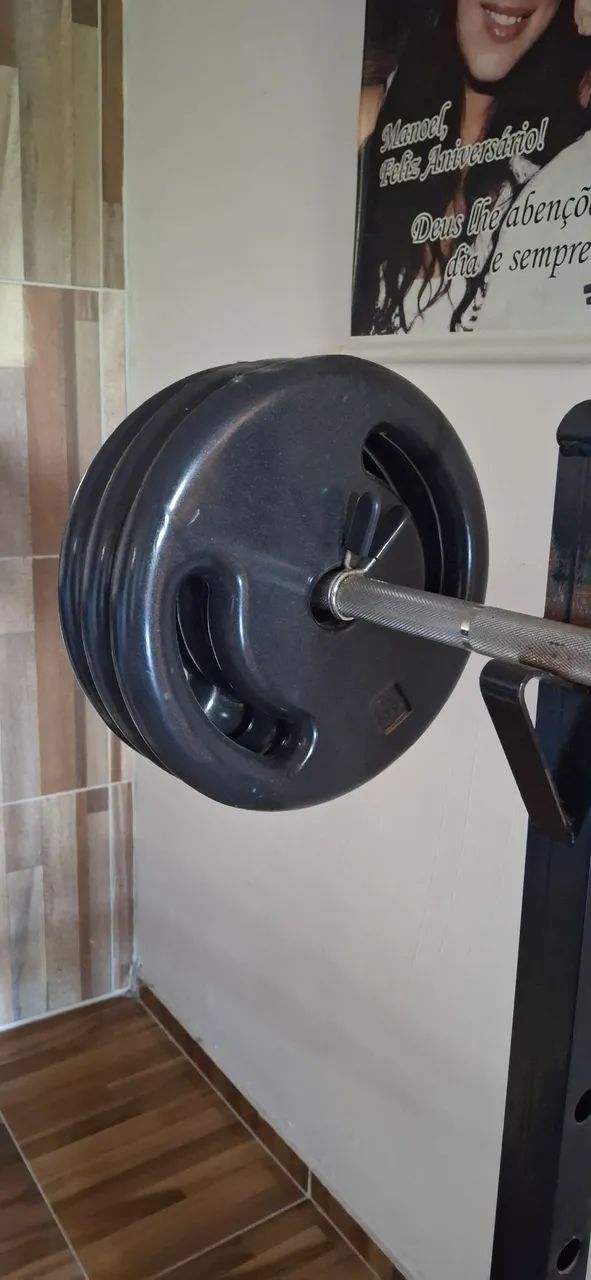 Anilhas (pesos) de academia à venda - Total de 88 kg - Foto 5
