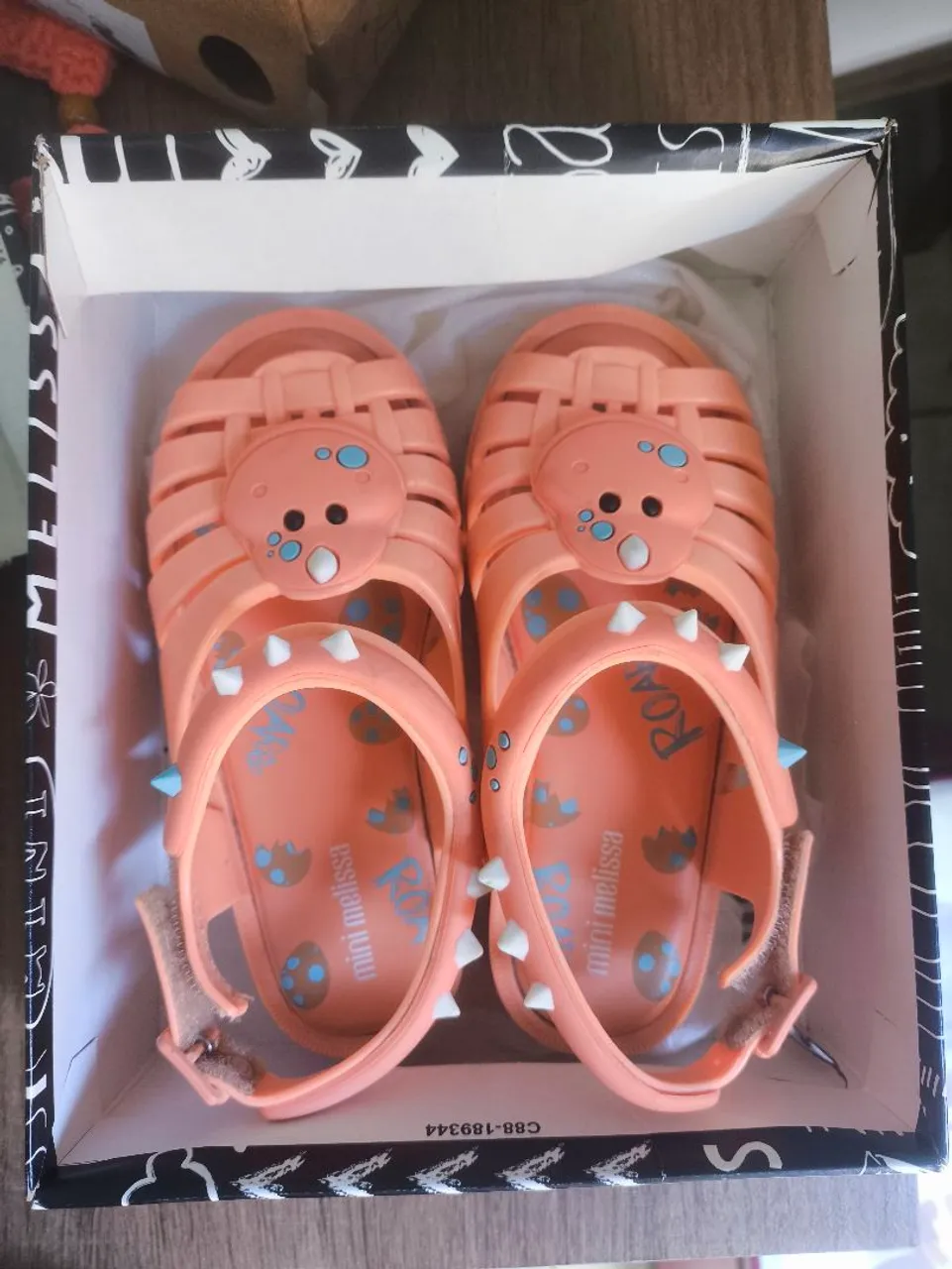 Sandália Mini Melissa Dino Francxs 26/27 cor salmão em excelente estado