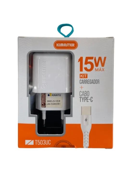 Kit Carregador 15w + Cabo Tipo C T503UC- Kimaster  cod: 3762 - Foto 2