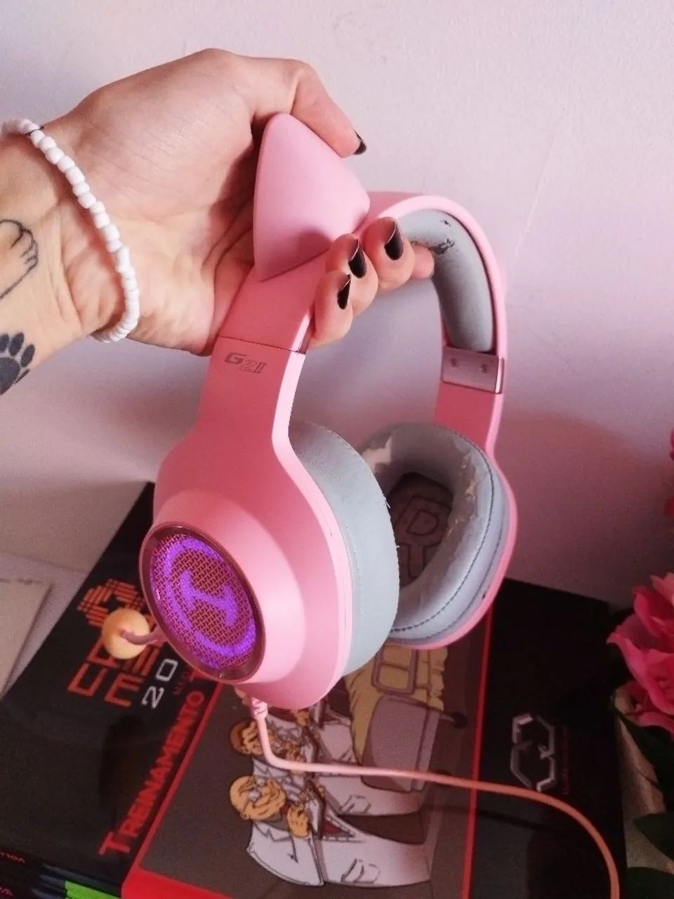 Fone Headset Edifier Hecate G2 II Rosa  - Foto 3