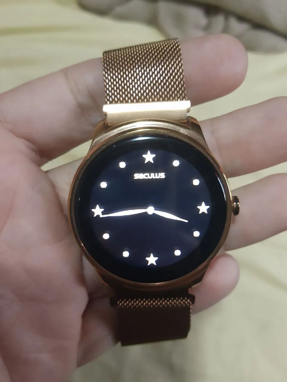 Relógio smartwatch Seculus Dourado com Pulseira de Metal