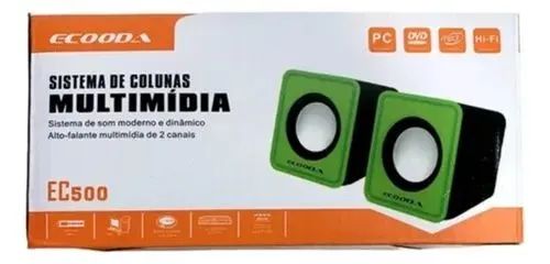 Caixa Caixinha De Som Ecooda Subwoofer Portátil Pc Notebook Usb P2
