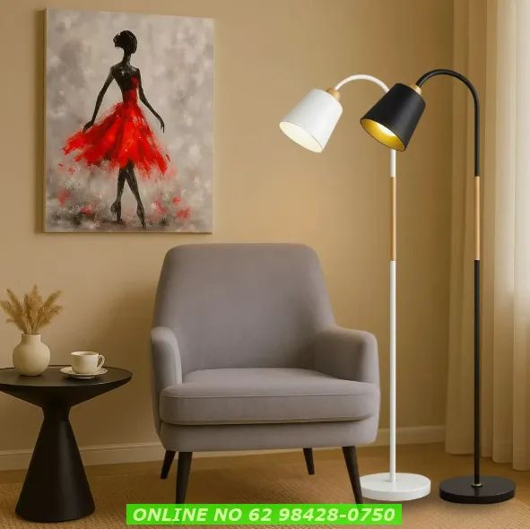 Luminária De Chão Pedestal De Piso Abajur Articulada Flexive