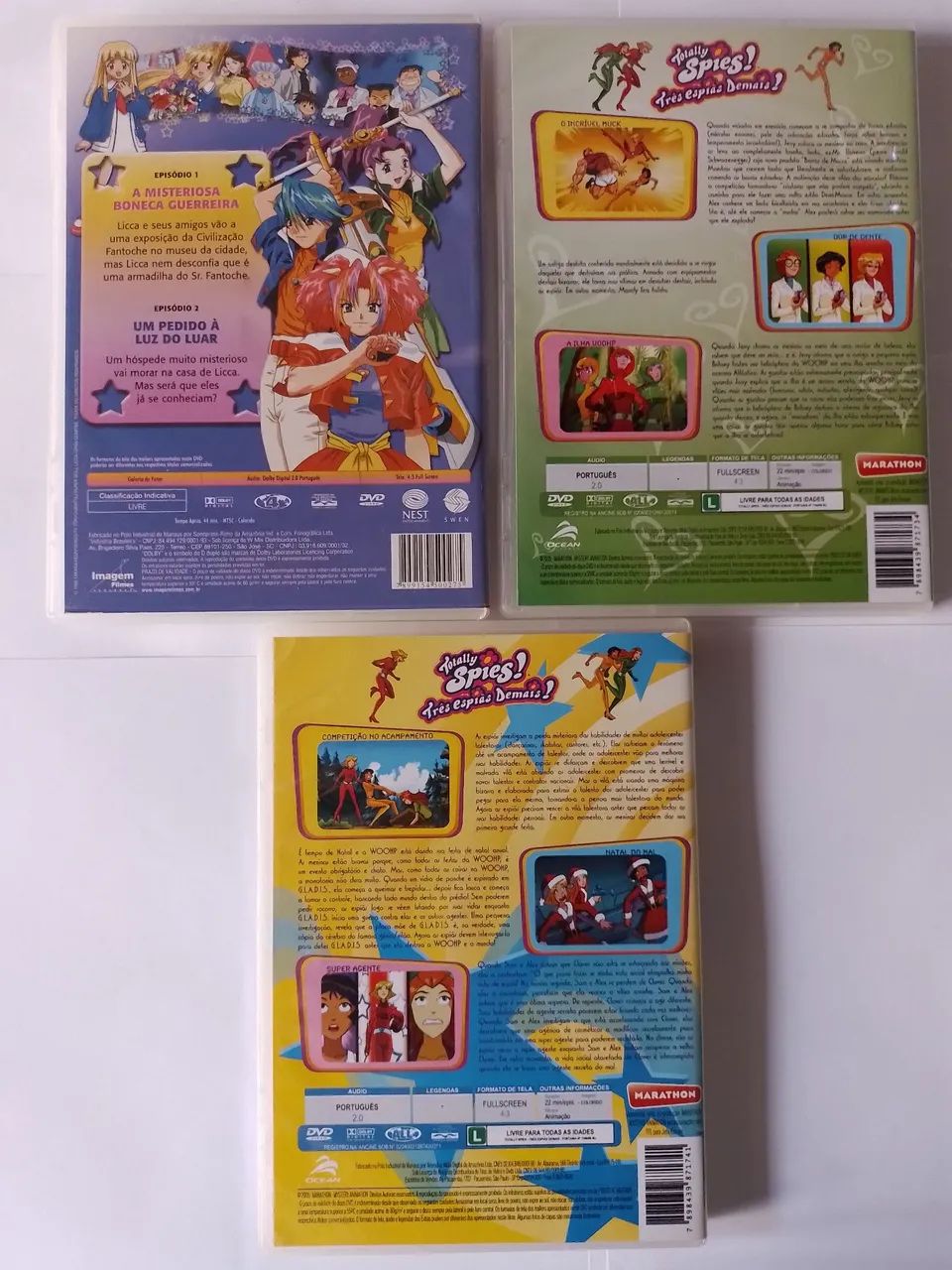3 Dvds Animes Super Doll Licca Chan + Totally Spies! Originais