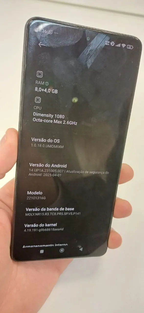 Redimi Note 12 Pro 12 Ram e 256Gb Memória.