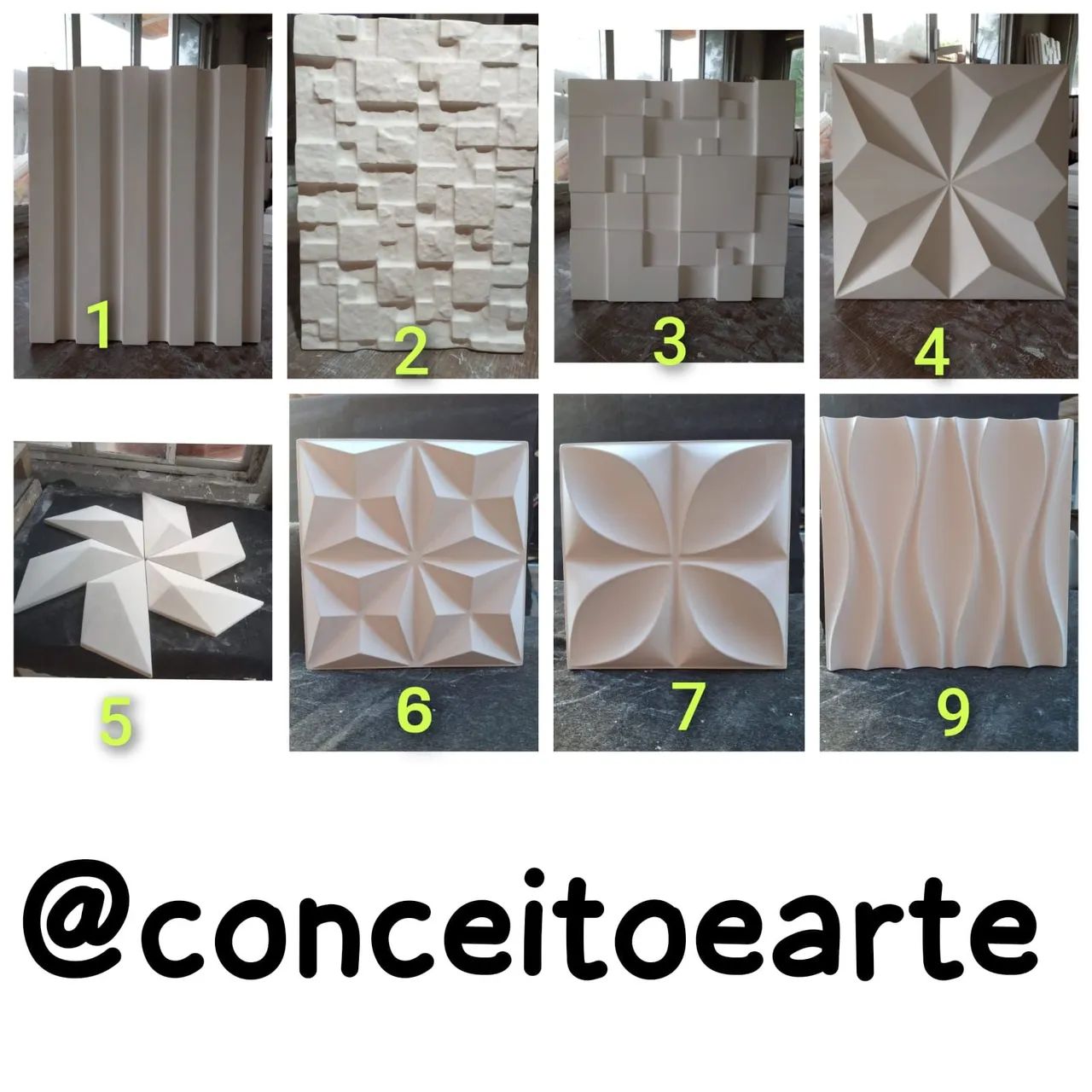 Placa de gesso 3D e instalação