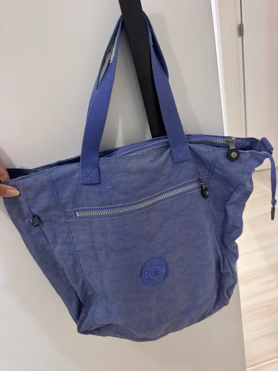 Bolsa Kipling Art M Original Azul Vintage - Grande - Usada