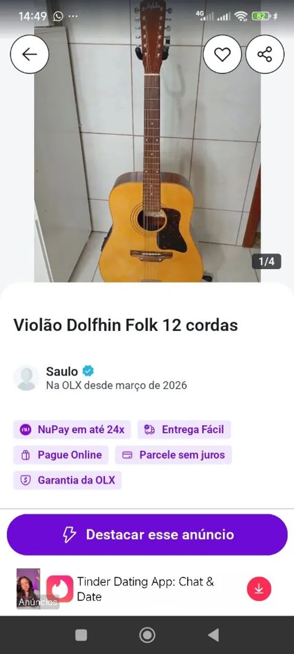 Violão Folk 12 cordas