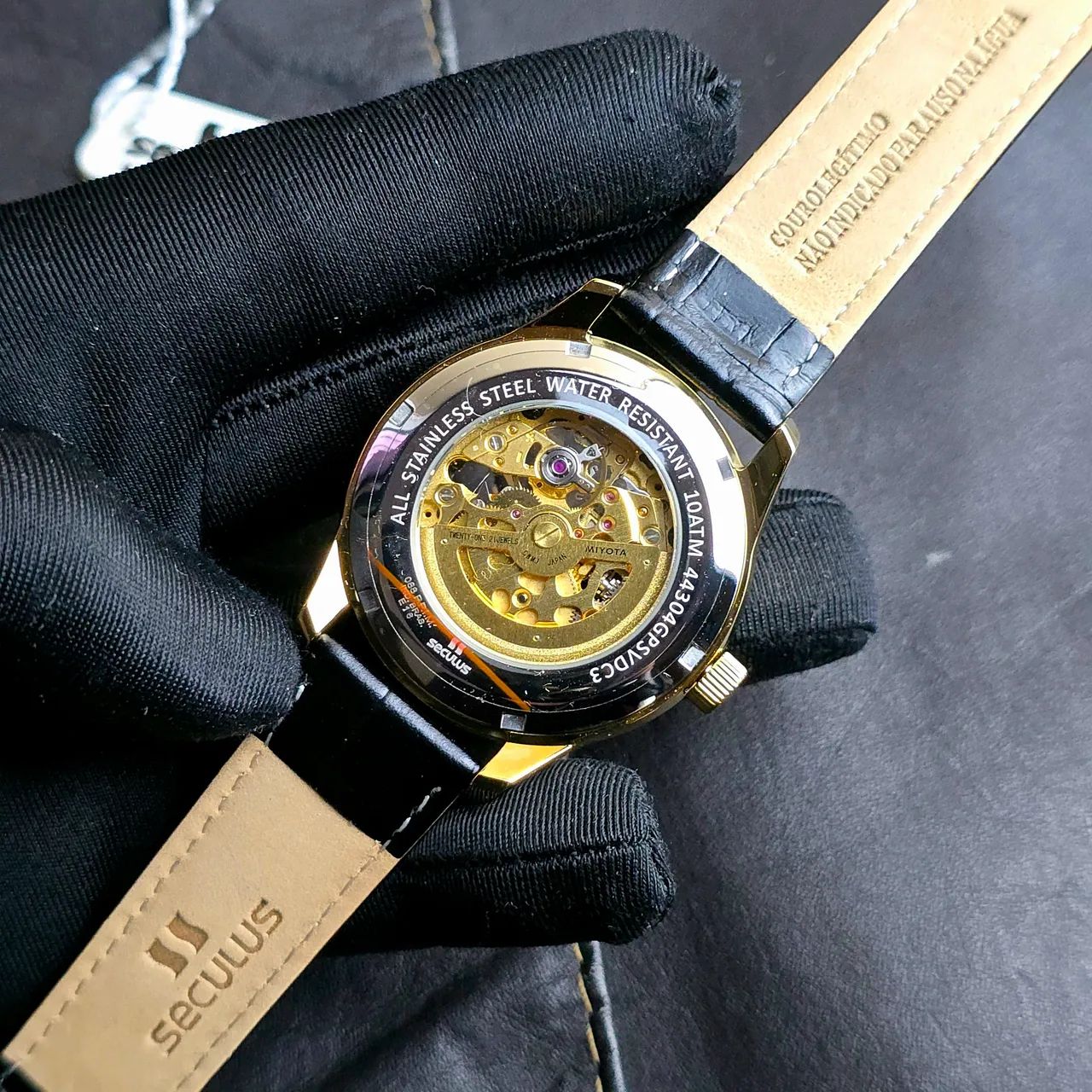 Relógio Seculus Automatic 40mm dourado  - Foto 3