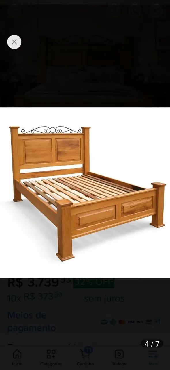 Cama queem em pérola rosa - Foto 4