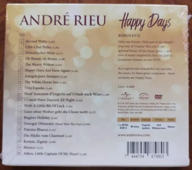 2 CDs Andre Rieu Amore e Happy Days mais DVD bônus lacrados - Foto 4