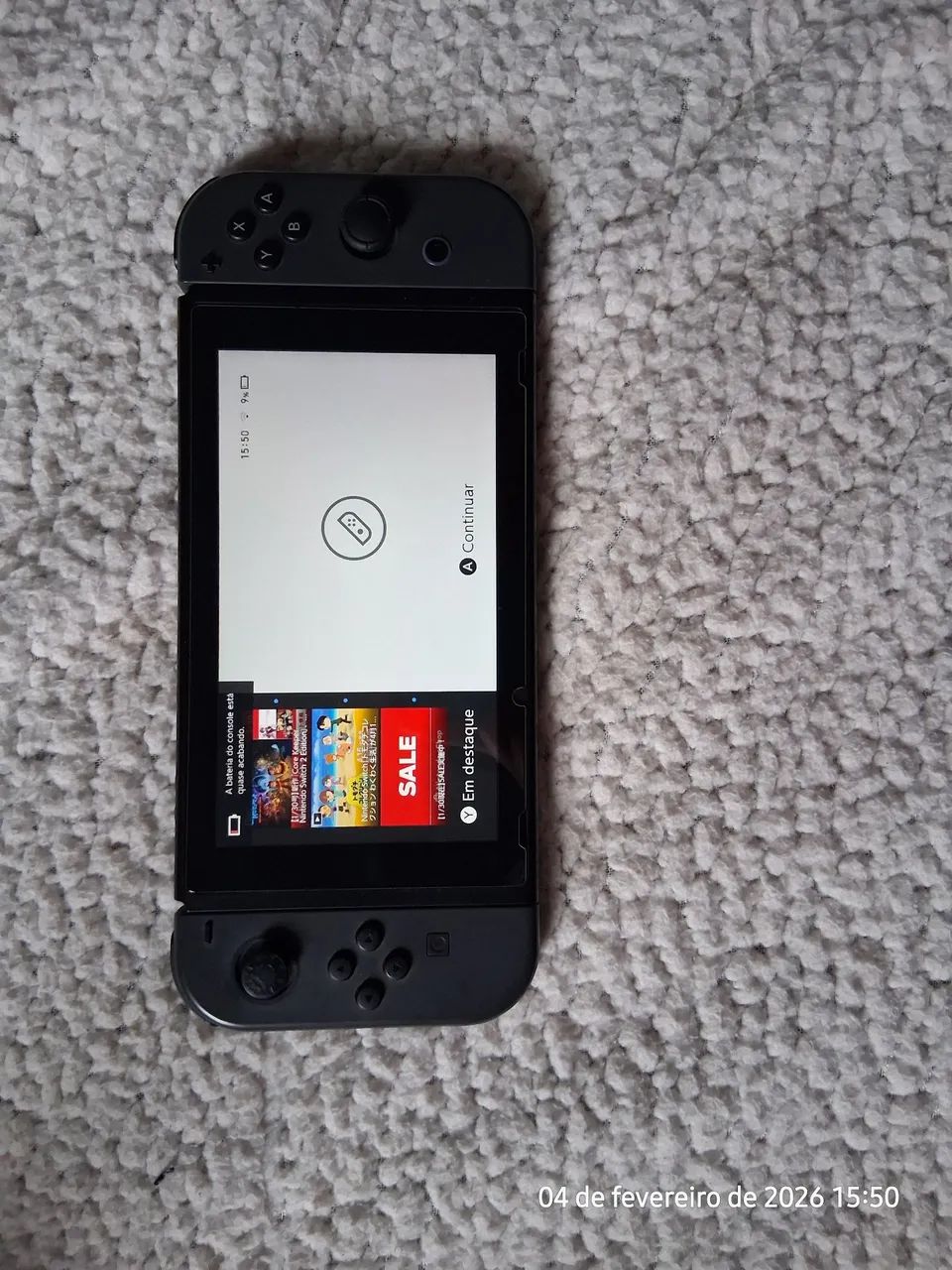 Nintendo switch cinza v2 32gb usado com leve mal contato no A e