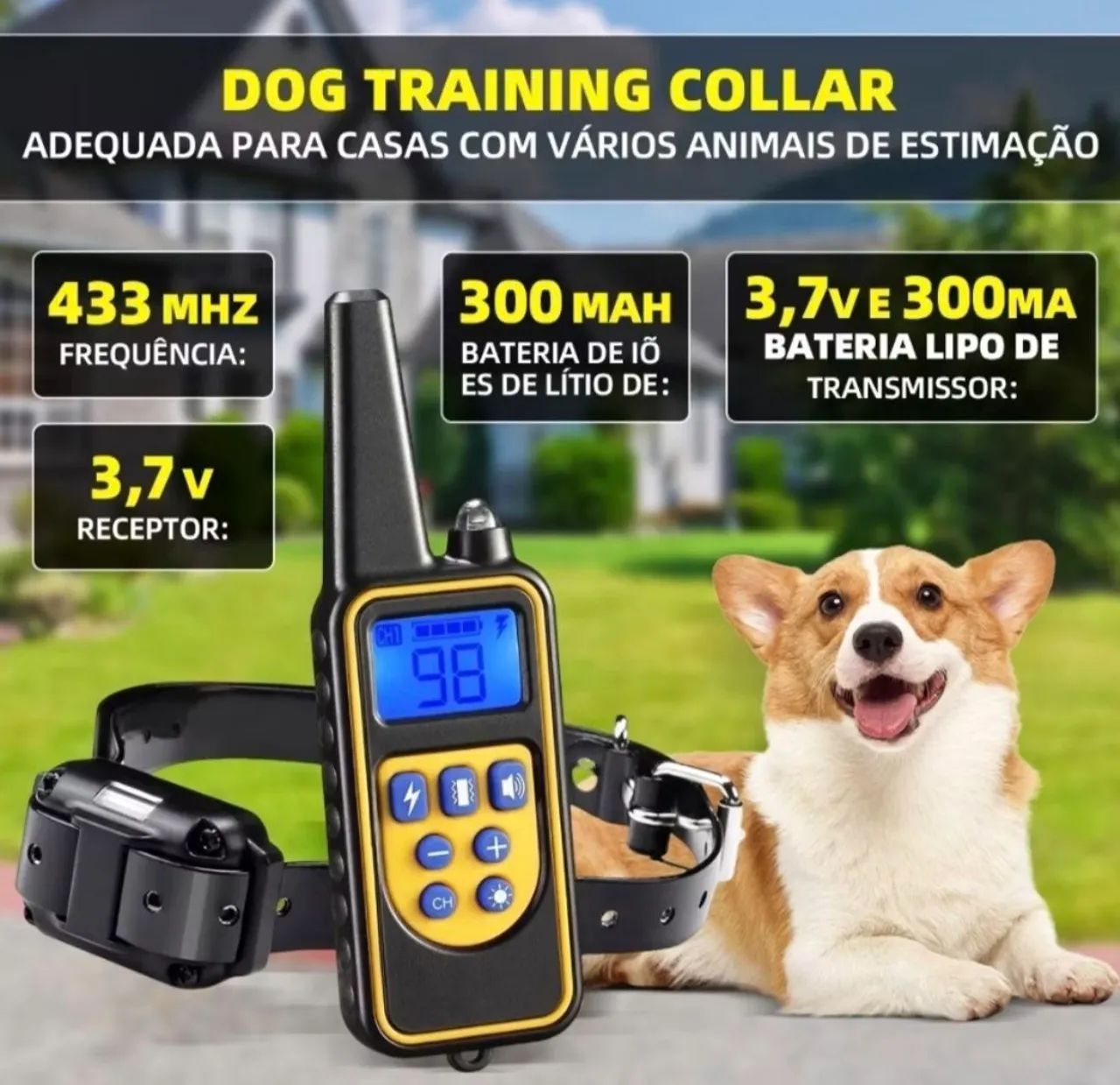 Coleira de treinamento para cães com controle remoto (usada) - Foto 4