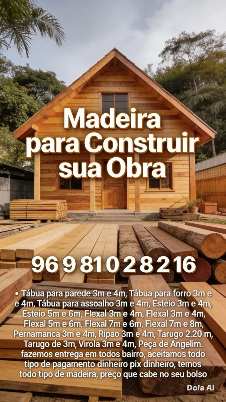 Vendemos madeira para sua obra 