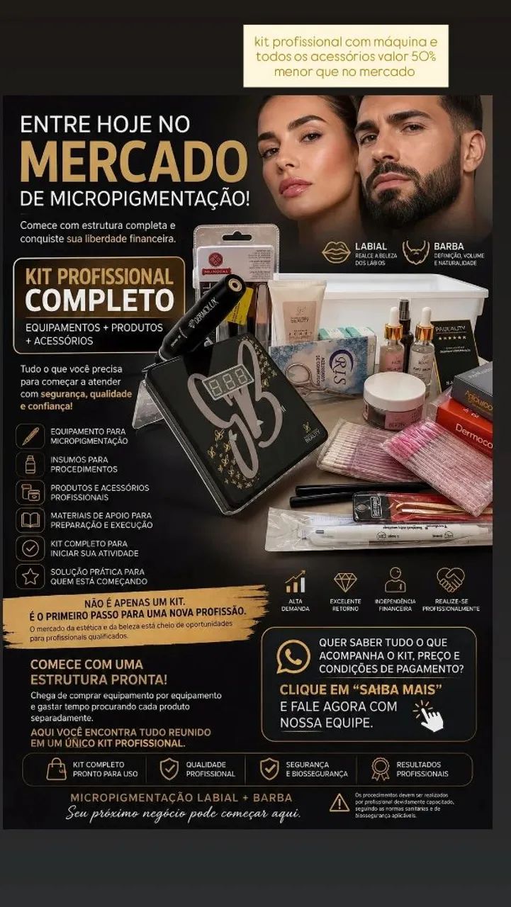 kit completo para micropigmentação 