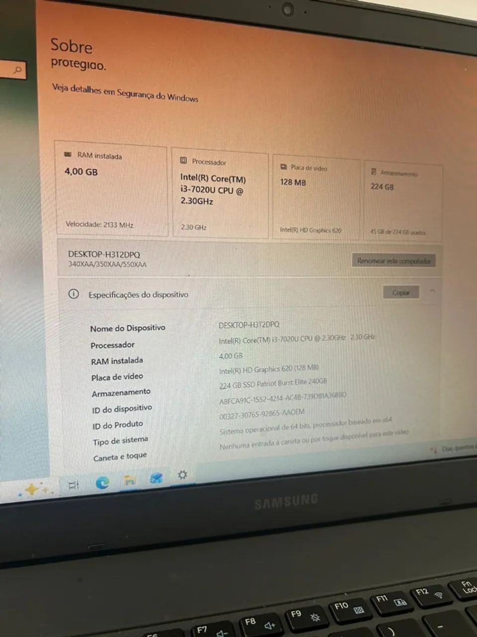Notebook SAMSUNG I3 4GB ssd 250 - Foto 4