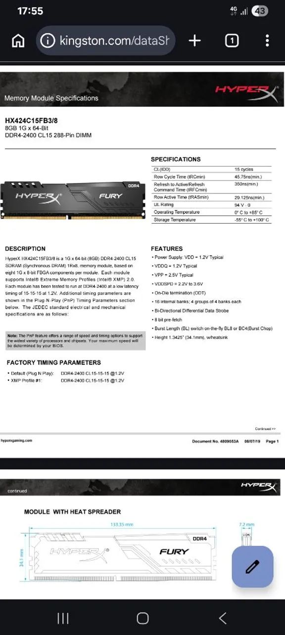 Memoria Ram DDR4 8g HyperX - Foto 2