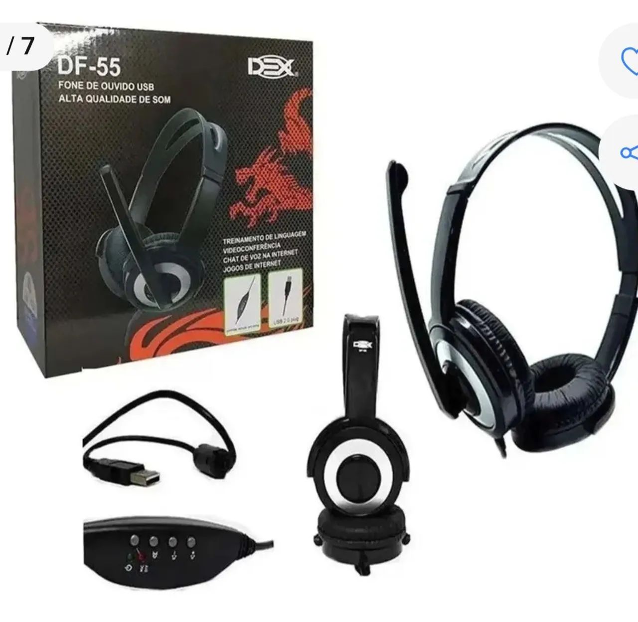 Fone de ouvido NOVO DF-55 USB Alta Qualidade de Som - Foto 2
