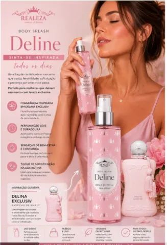 Body Splash Deline 200ml - Realeza - Foto 2