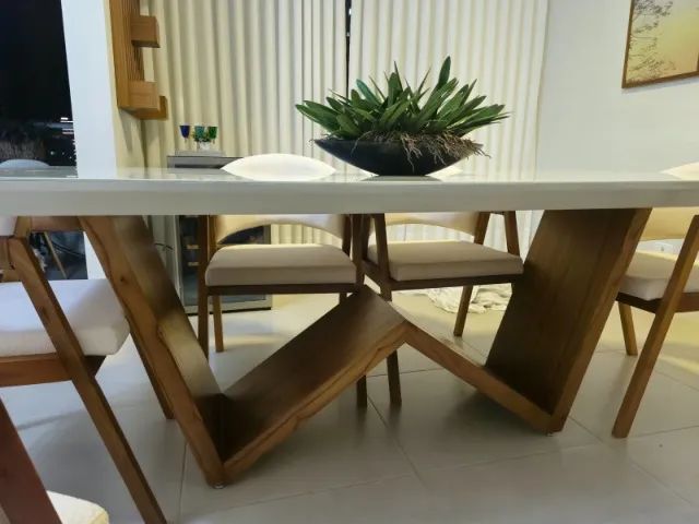 Mesa de jantar retangular com 6 cadeiras  - Foto 2