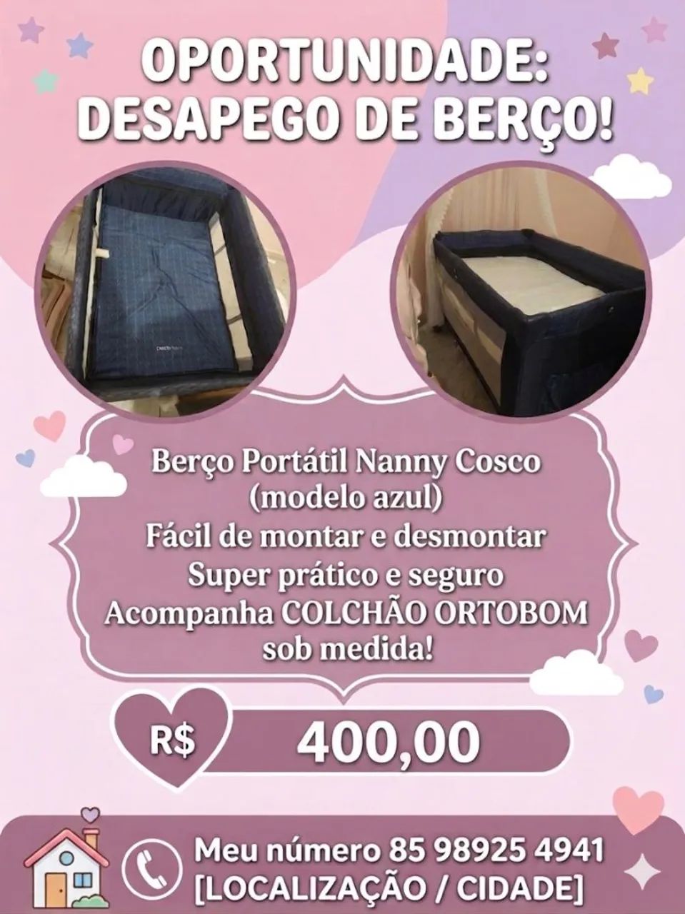 Berço nanny cosco