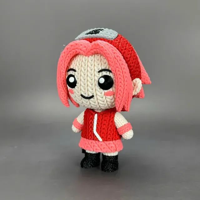 Sakura Naruto Boneco 3D Estilo Crochê 20cm - Foto 4