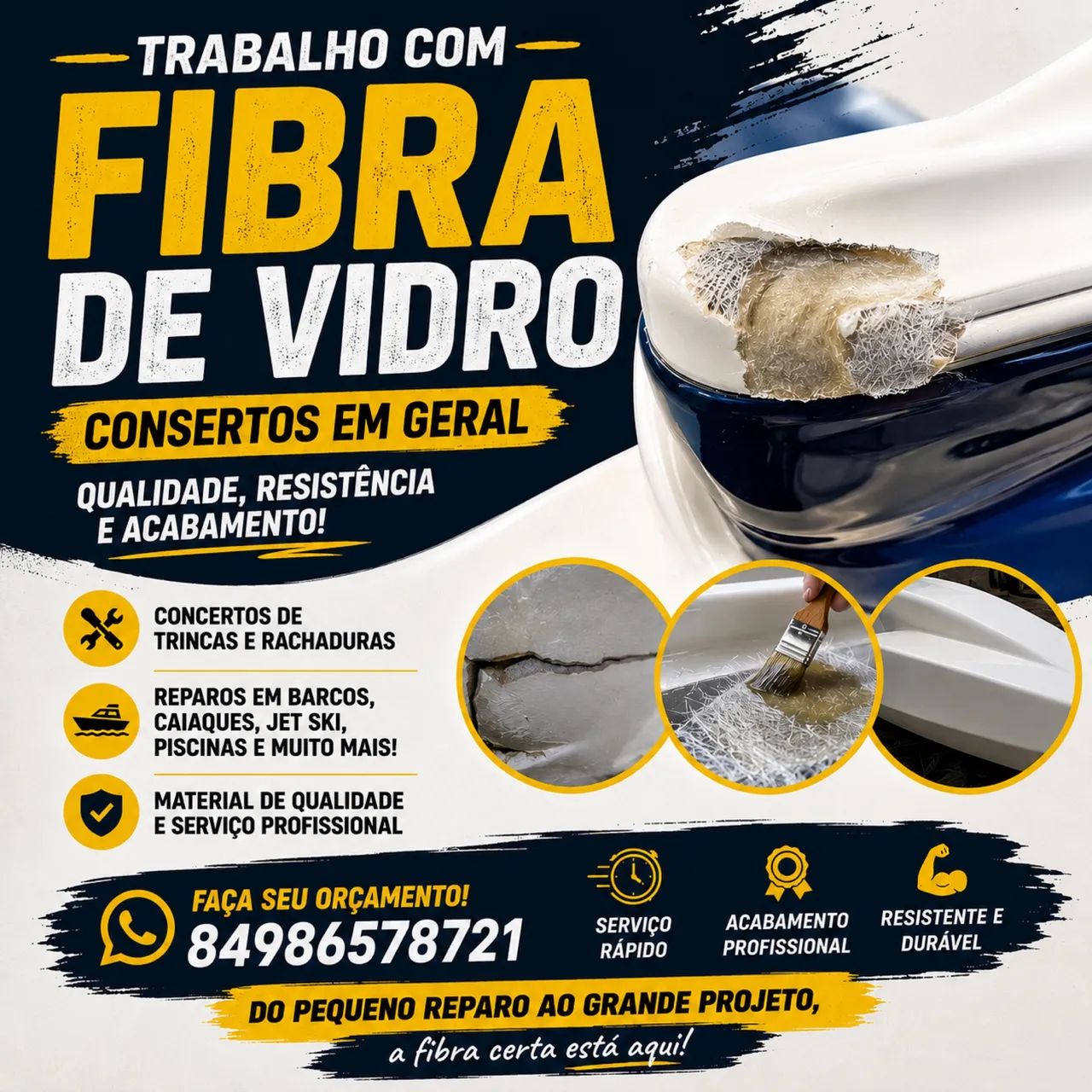 Conserto de fibra de vidro 