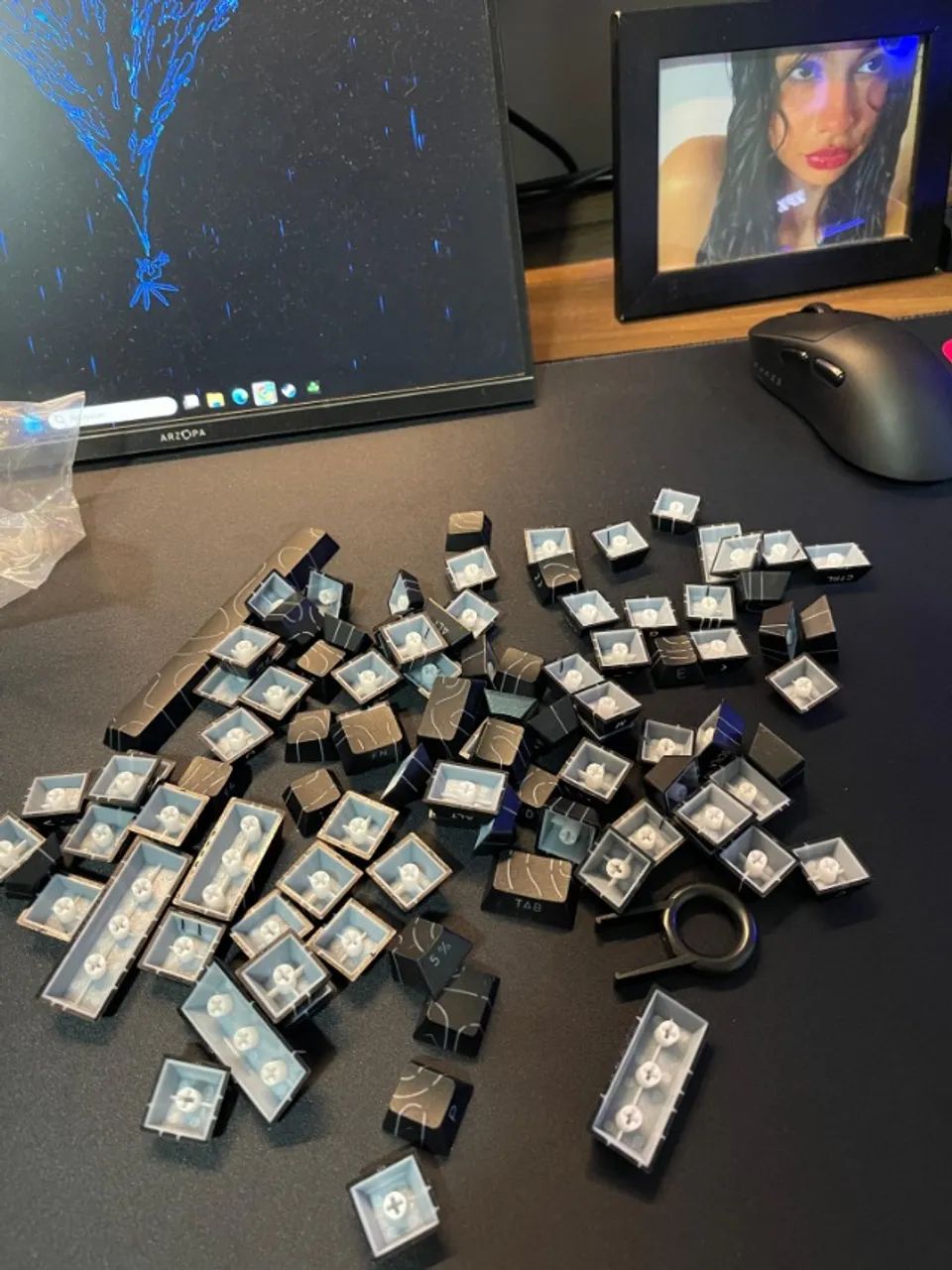 Keycaps topográficas pretas