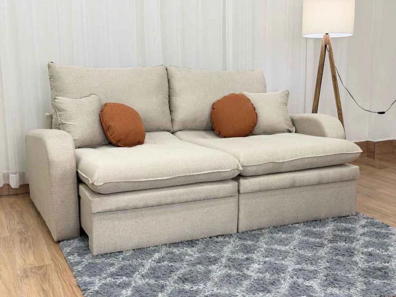 Sofá Cama Baú 2,10m Molas Ensacadas l87 - Foto 2