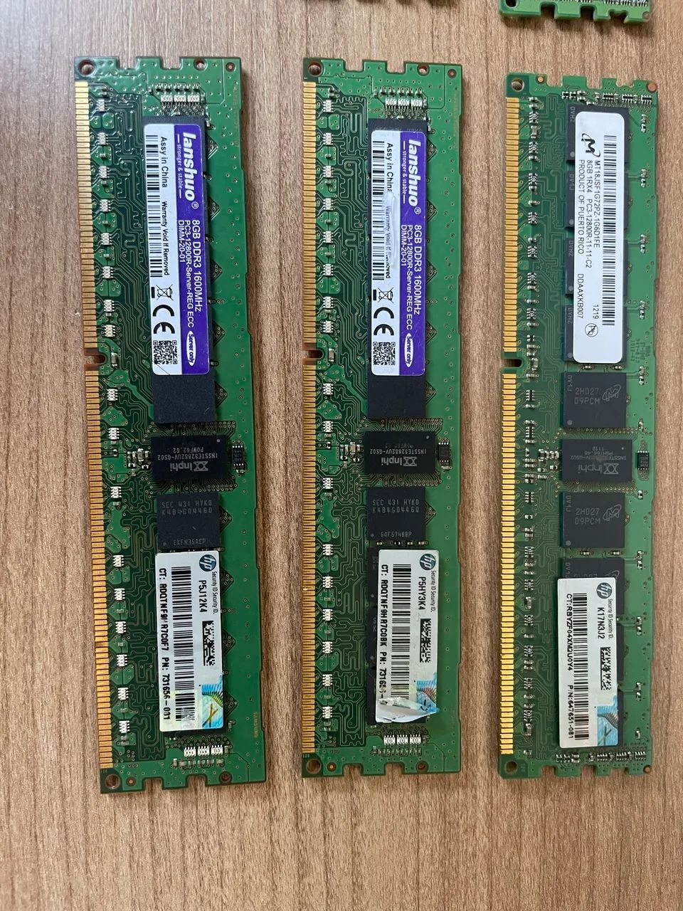Memória ram 8GB DDR3 ECC