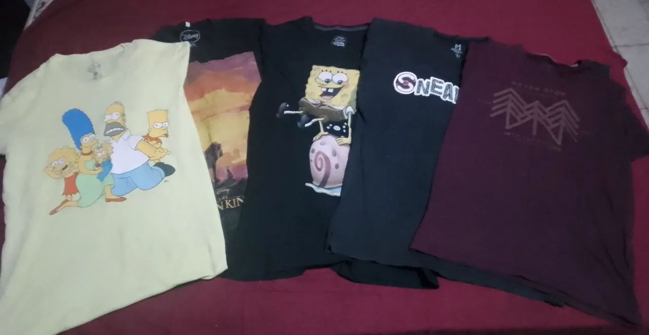 Kit 5 Camisetas Estampadas 