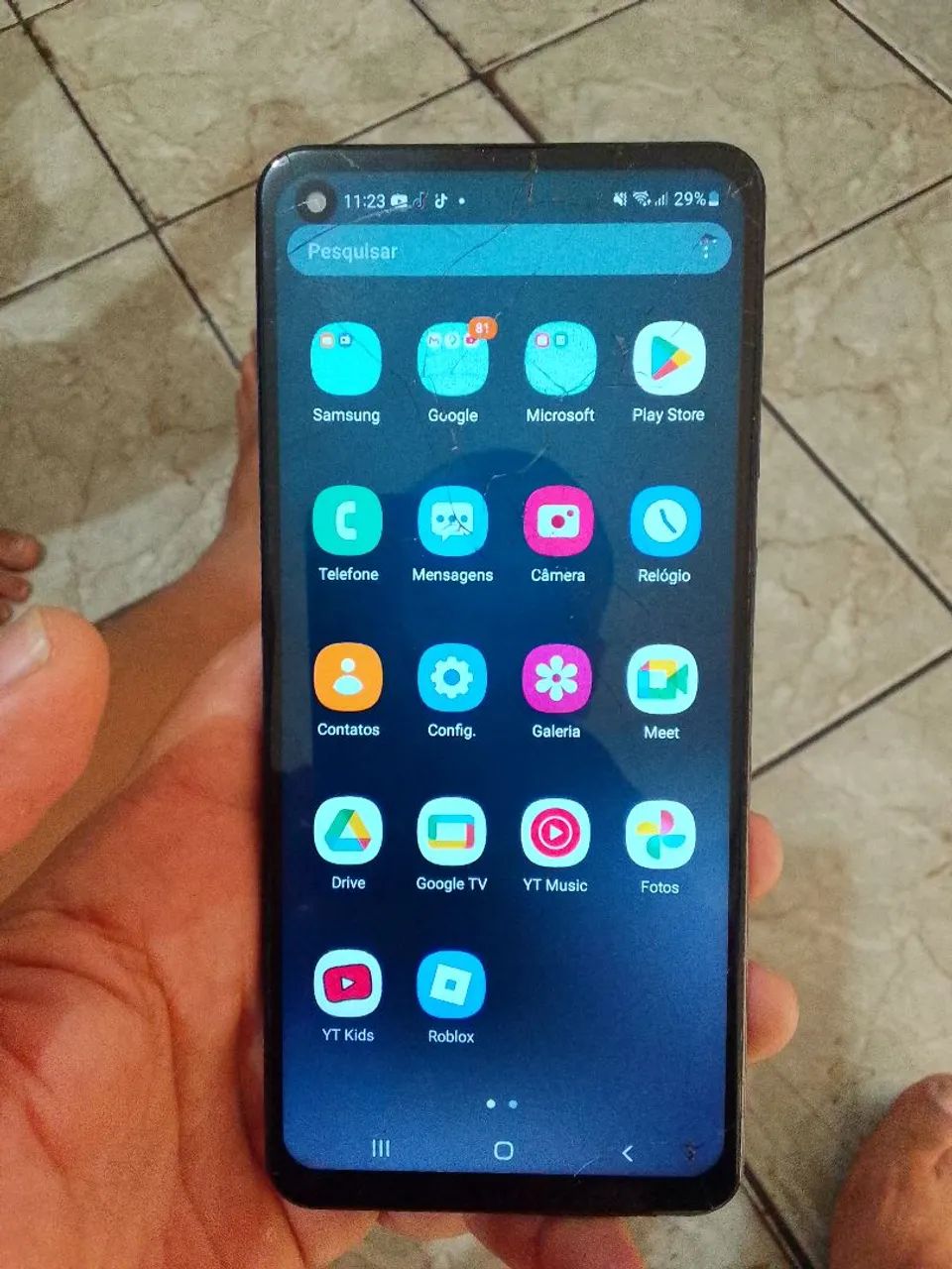 Celular Sangung A21s 64GB, telha trincada funciona normalmente  - Foto 2