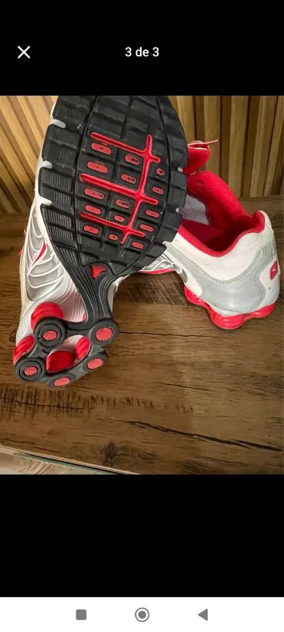 Nike Shox 5 molas ORIGINAL Branco e vermelho - Foto 3