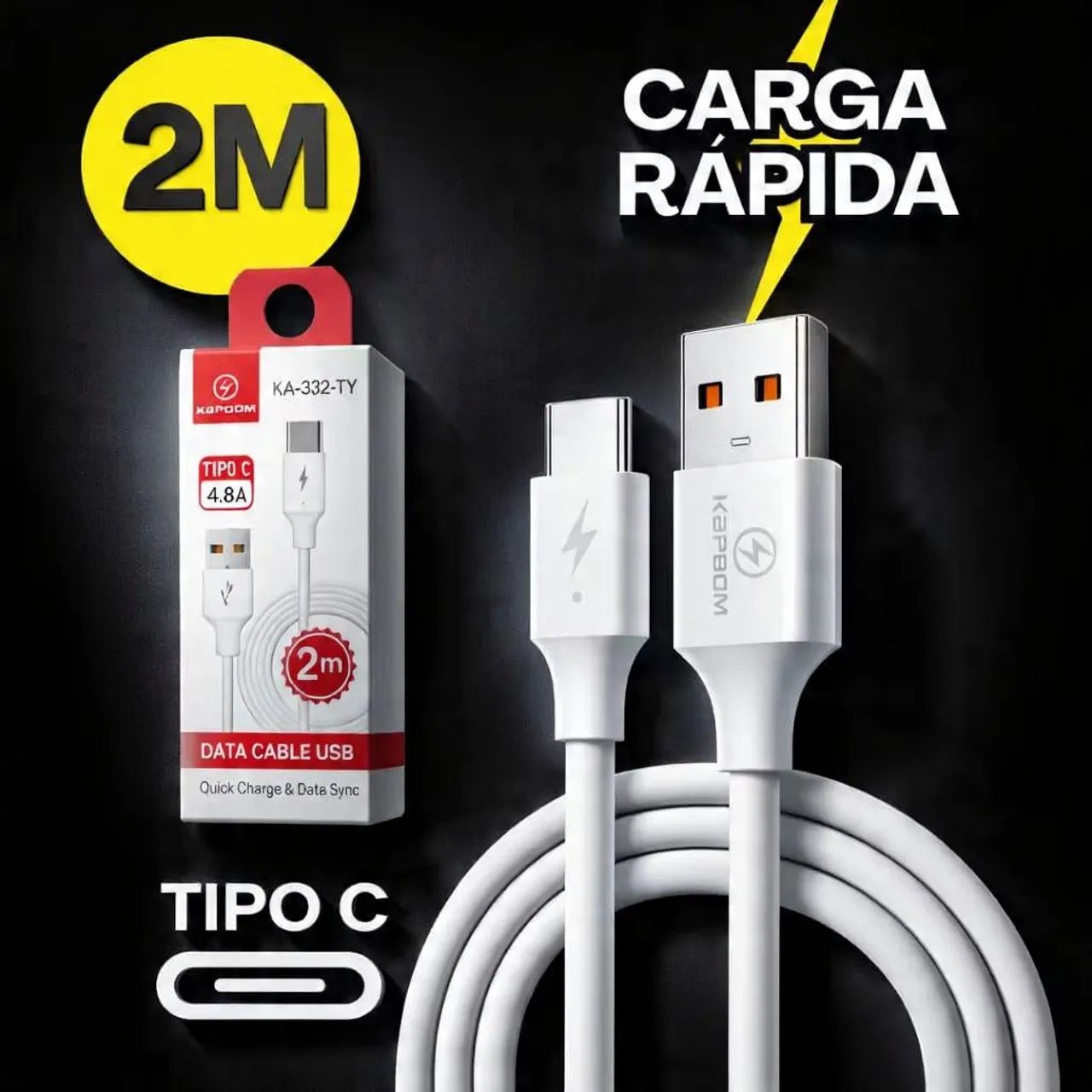 Cabo USB Tipo C (Turbo 2 Metros)