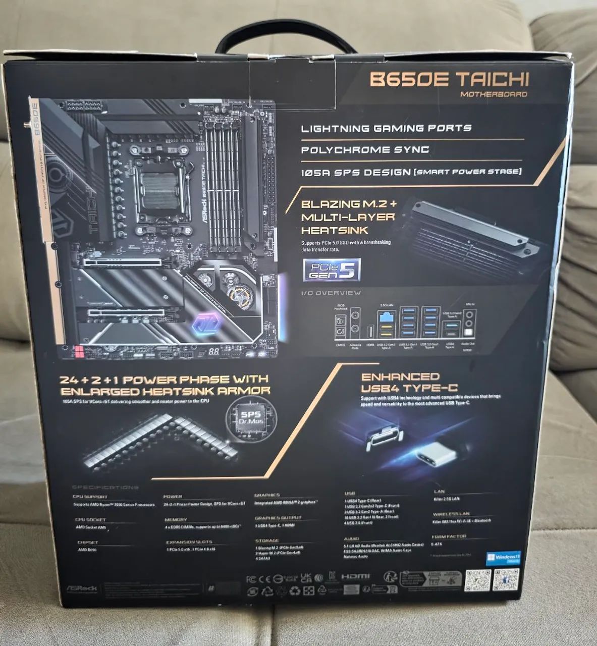 Placa Mãe AsRock B650E Taichi DDR5 AM5 E-ATX AMD ECLK - Foto 2