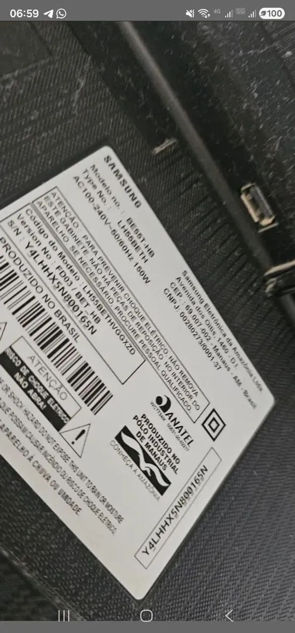 Smart tv samsung 55 polegadas com faixa preta na lateral da tela - Foto 3