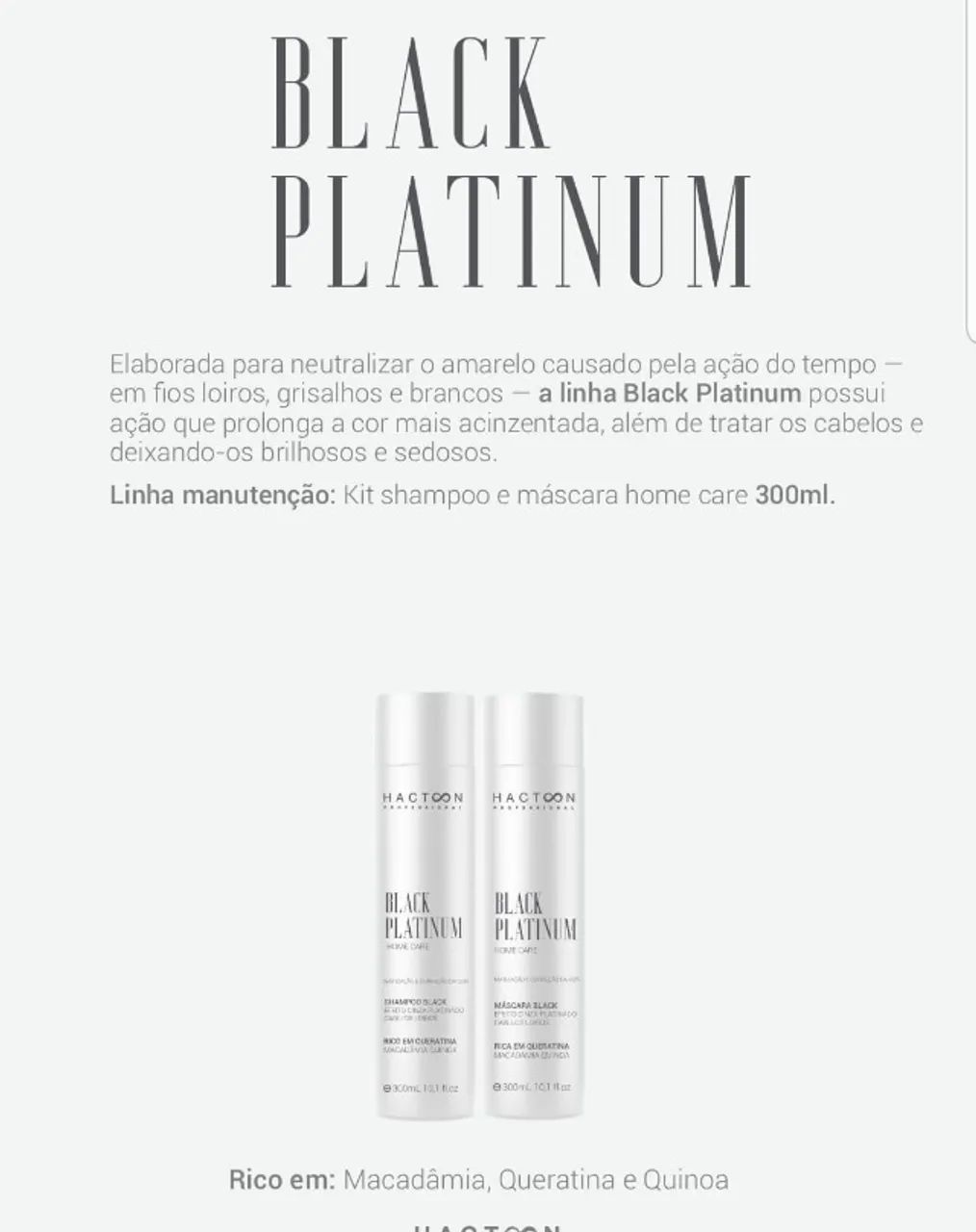 KIT SHAMPOO +MÁSCARA PARA CABELOS PLATINADOS OU BRANCOS