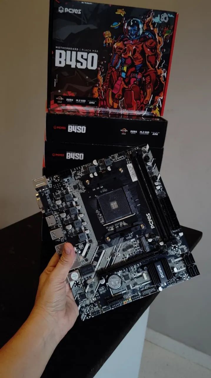 Placa Mãe B450 AMD, Nova. - Foto 4
