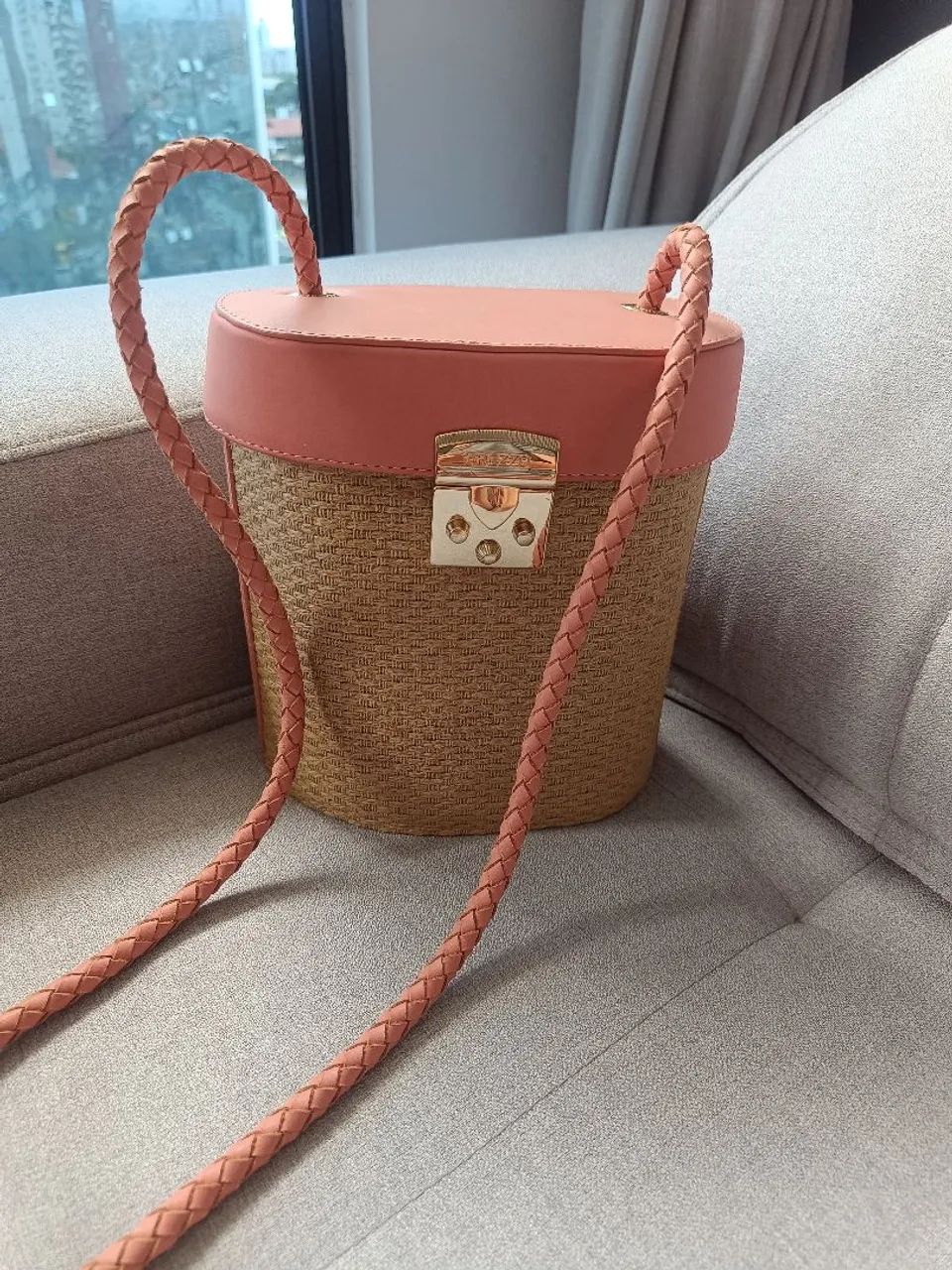 Bolsa Arezzo original couro e ráfia  - Foto 2