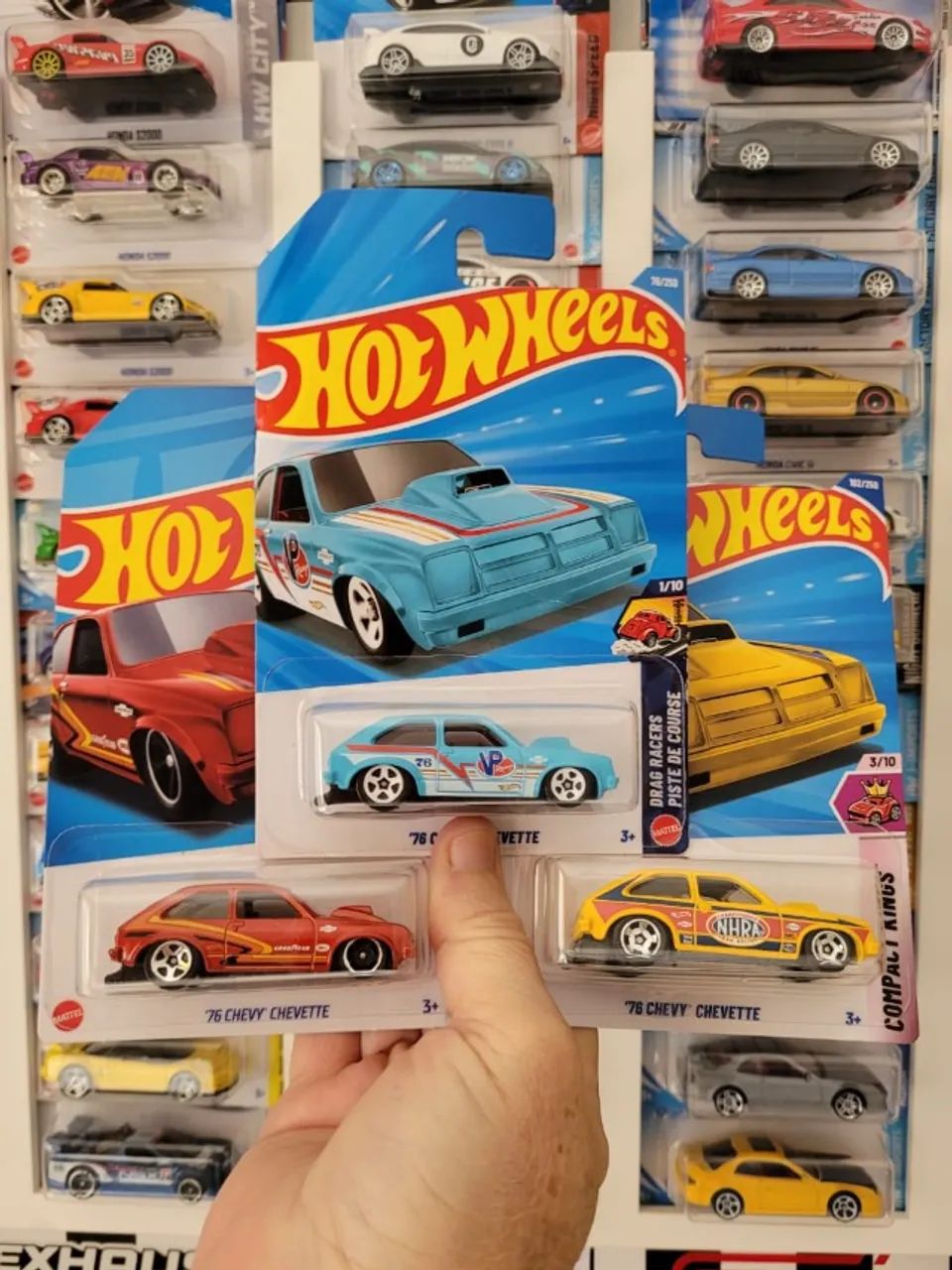 Trio 76 Chevy Chevette Vermelho o Amarelo e o Azul Lacrados Hot